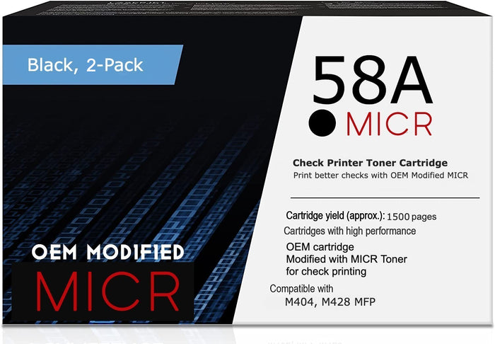 HP 58A OEM Modified CF258A MICR Toner Cartridge (2-Pack)