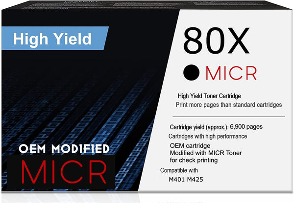 HP 80X OEM Modified MICR CF280X Genuine Toner Cartridge (High Yield)