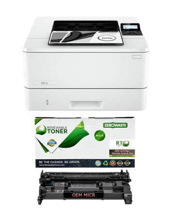 HP 4001n LaserJet Check Printer Bundle with 1 RT W1480A MICR Toner Cartridge