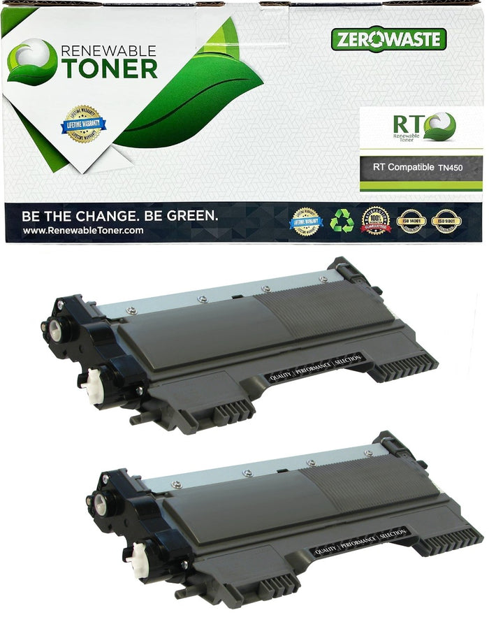 RT TN450 Compatible Brother TN-450 Toner Cartridge (Black, 2-Pack)