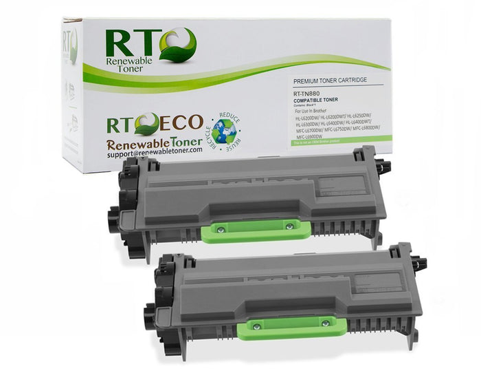 RT TN880 Compatible Brother TN-880 Toner Cartridge, High Yield (Black, 2-Pack)