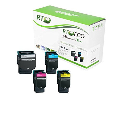 RT C544 Compatible Lexmark Toner Set (CMYK, 4-pack)