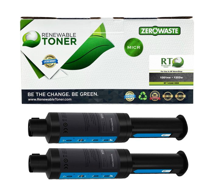 RT 143A OEM Modified HP W1143A MICR Toner Cartridge (2-Pack)