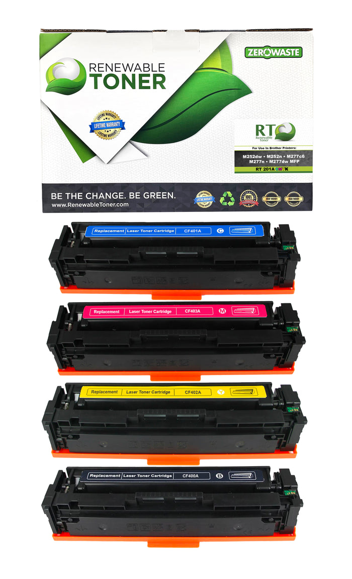 RT 201A Compatible HP Color Toner Set (CMYK, 4-Pack)