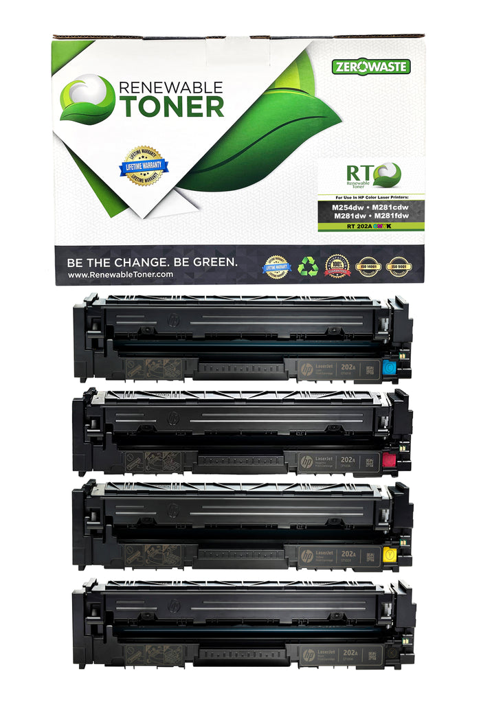 RT 202A Compatible HP Color Toner Set (CMYK, 4-Pack)