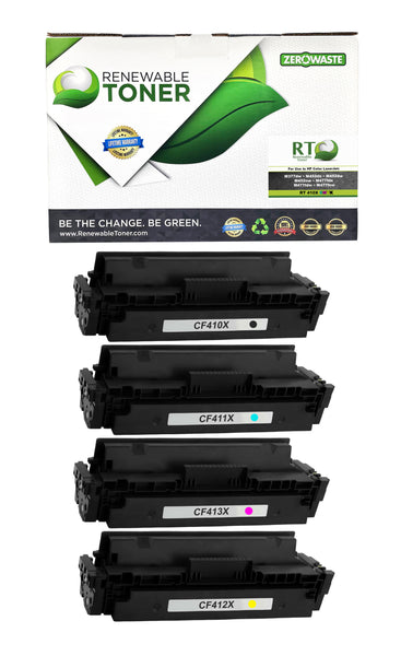 RT 410X Compatible Toner Set, High Yield (CMYK, 4-Pack)