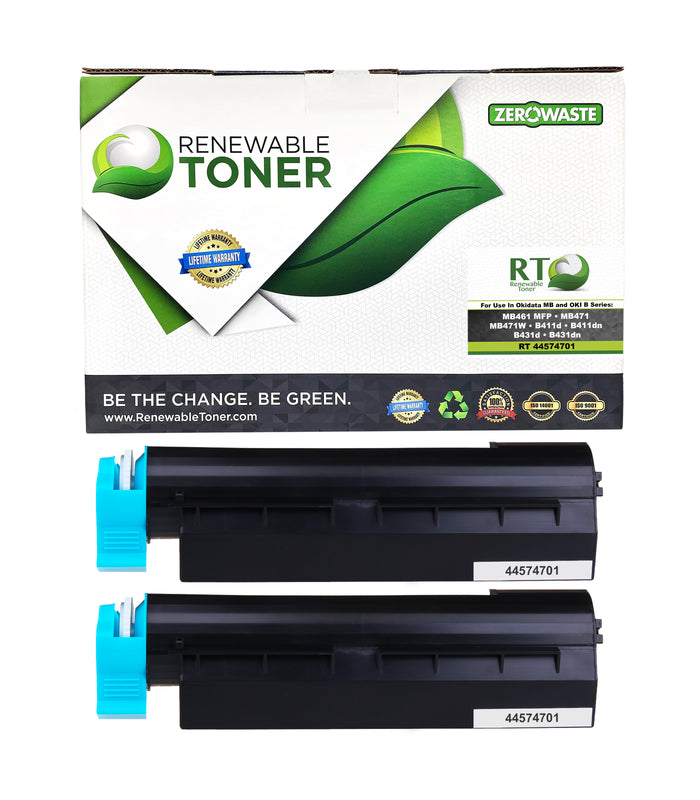 RT B411 Okidata 44574701 Compatible Toner Cartridge (2-Pack)