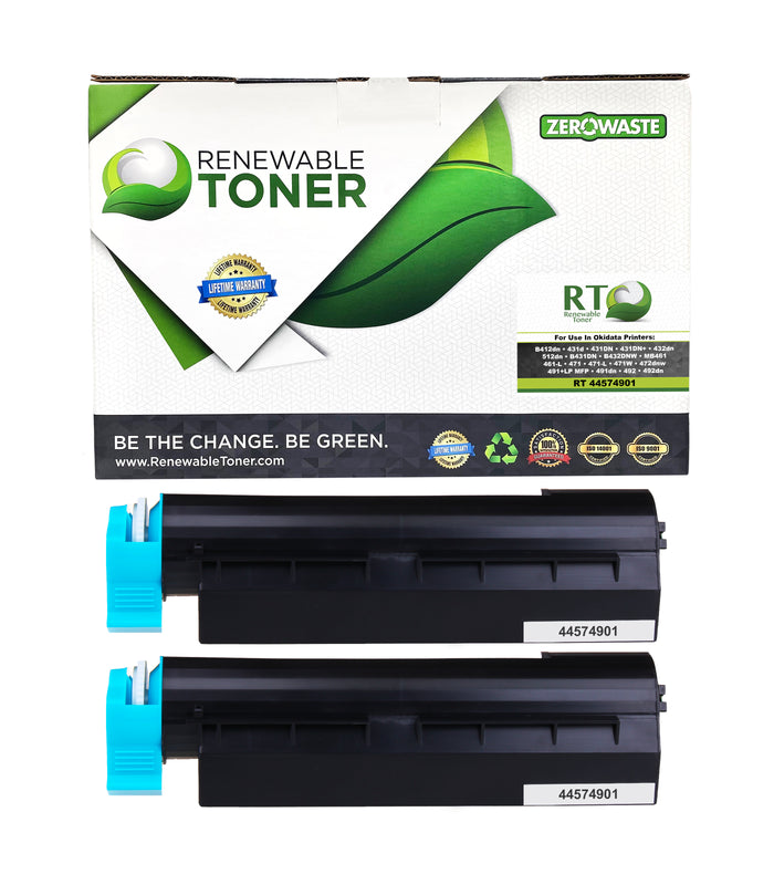 RT B431 Okidata 44574901 Compatible Toner Cartridge (High Yield, 2-Pack)