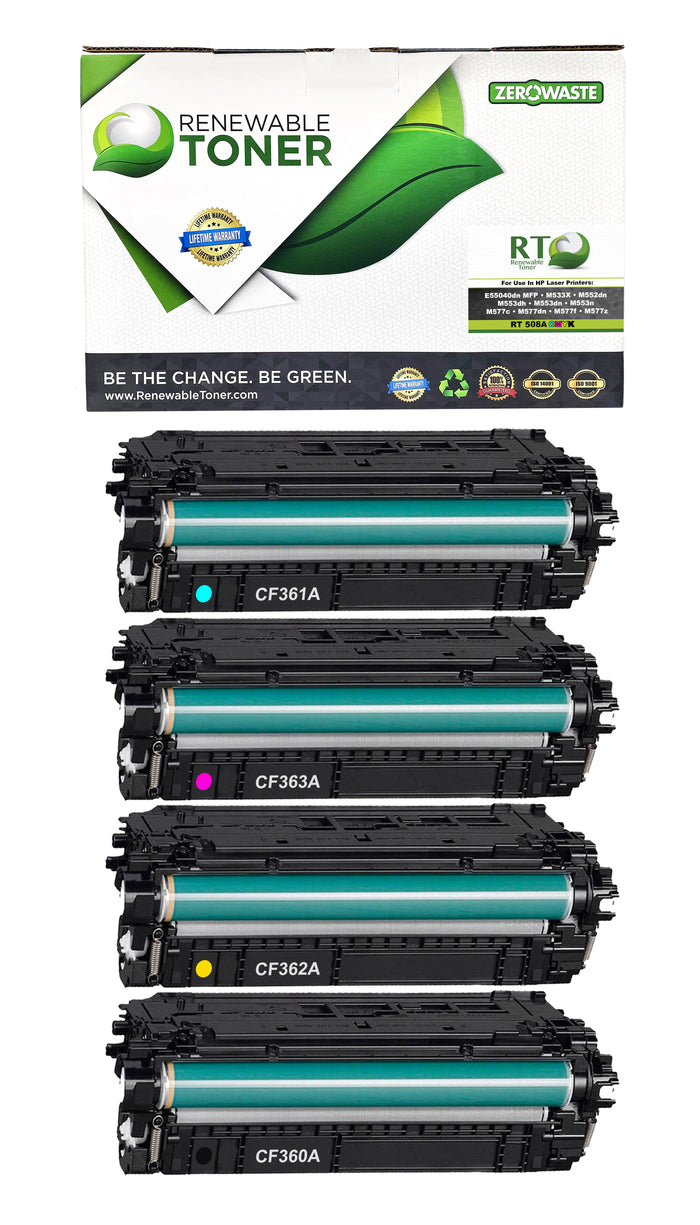 RT 508A Compatible Toner Color Set (CMYK, 4-Pack)