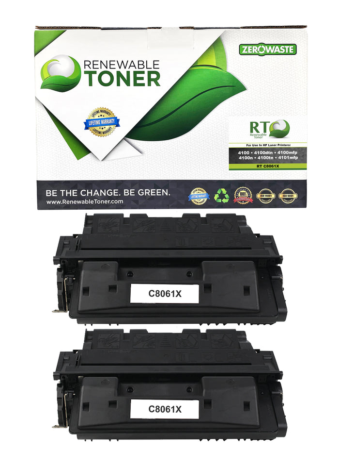 RT 61X Compatible HP C8061X Toner Cartridge (High Yield, 2-Pack)