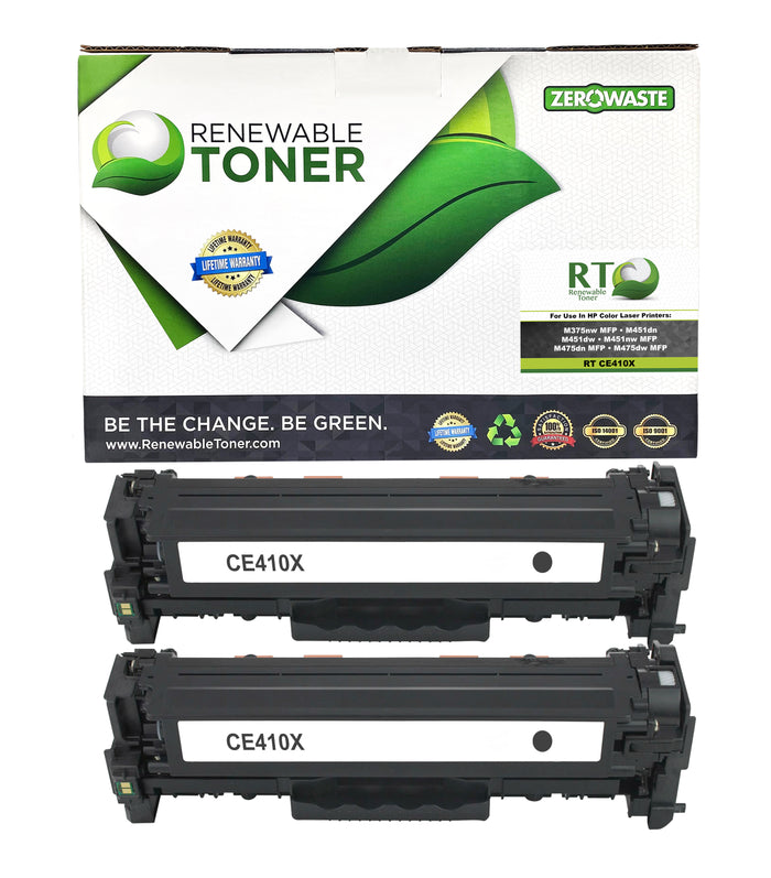 RT 305X Compatible HP CE410X Toner Cartridge (High Yield, 2-Pack)