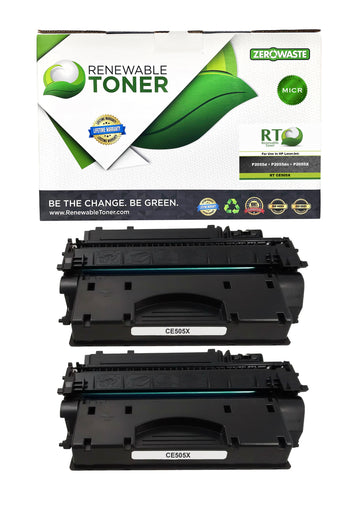 RT 05X CE505X Compatible MICR Toner Cartridge (High Yield, 2-Pack)