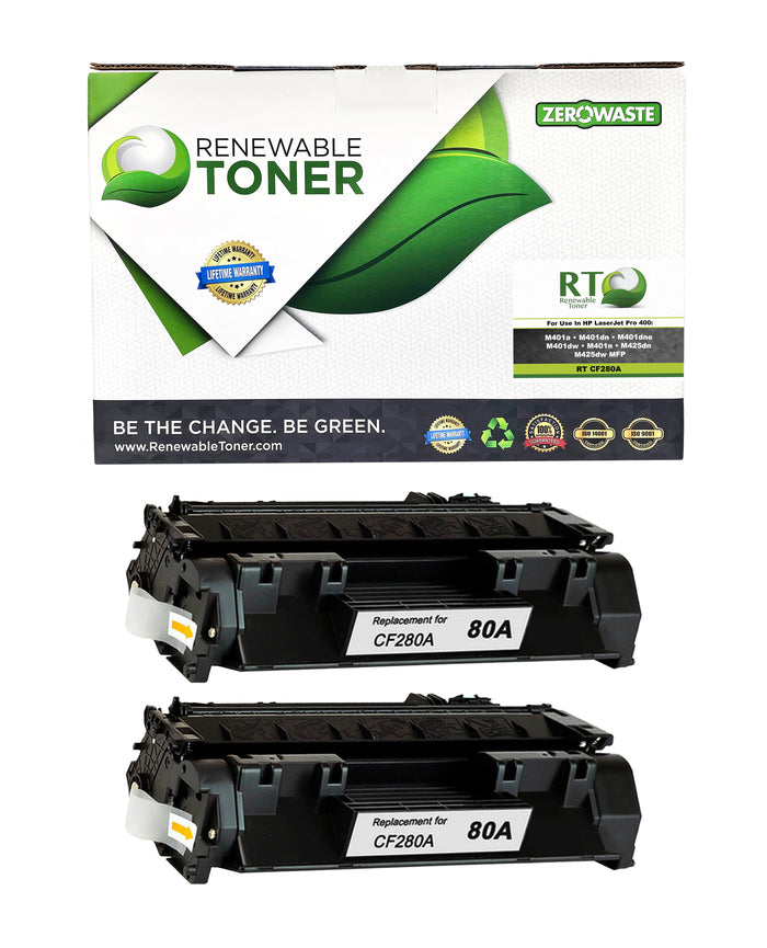 RT 80A Compatible HP CF280A Toner Cartridge (2-Pack)