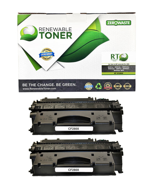 RT 80X Compatible HP CF280X Toner Cartridge (High Yield, 2-Pack)