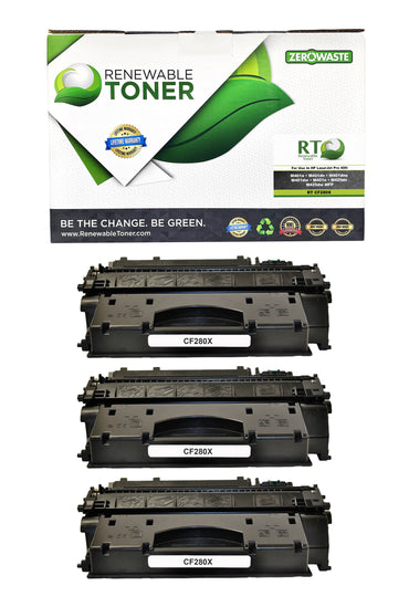 RT 80X Compatible HP CF280X Toner Cartridge (High Yield, 3-Pack)