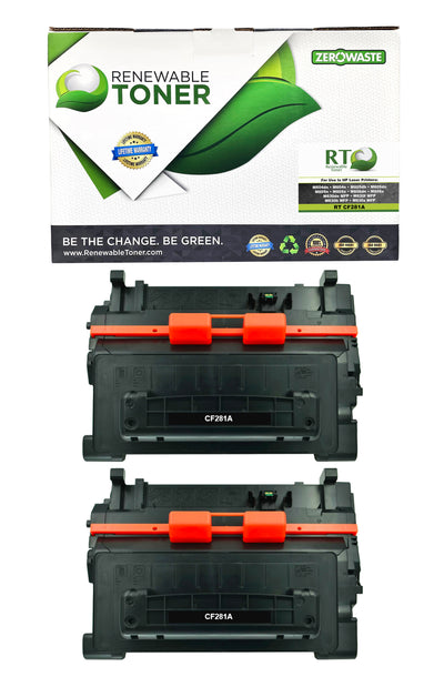 RT 81A Toner Cartridge for HP CF281A Printers M604 M605 M606 MFP M630 (2-Pack)