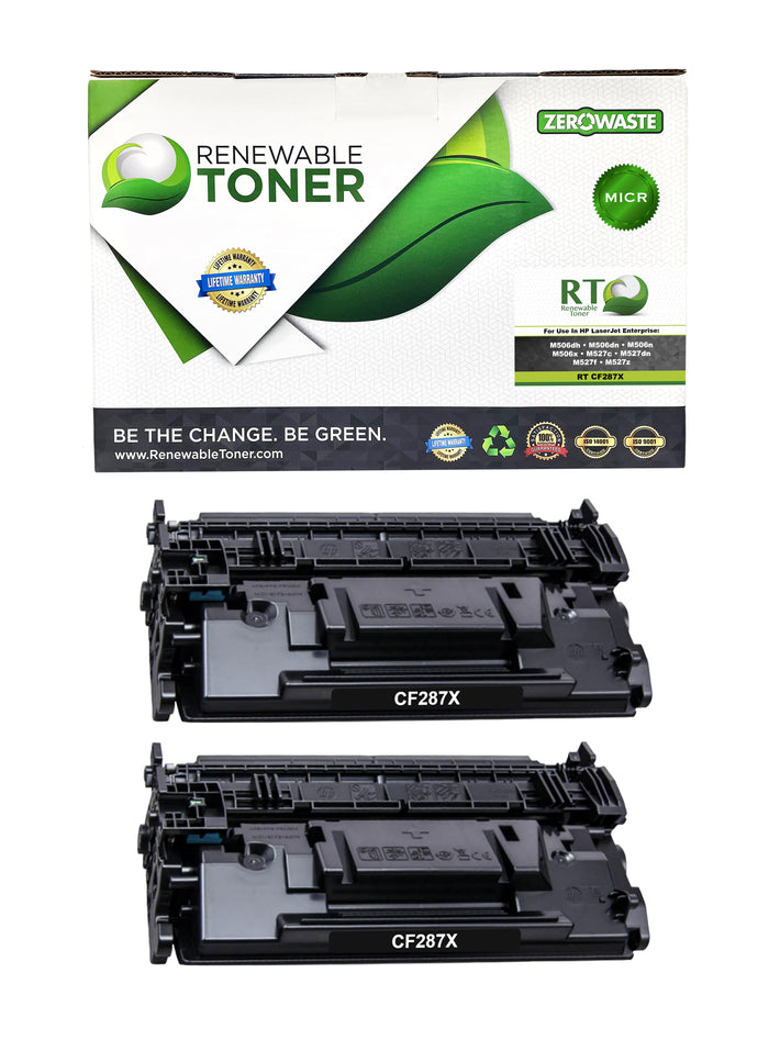 RT 87X CF287X Compatible MICR Toner Cartridge (High Yield, 2-Pack)