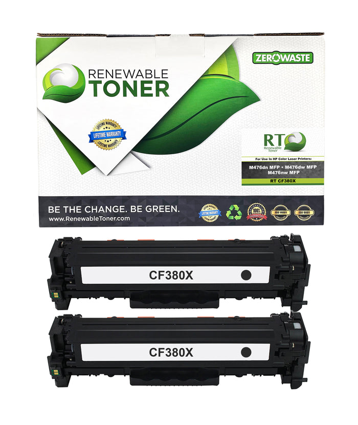 RT 312X Compatible HP CF380X Toner Cartridge (High Yield, 2-Pack)