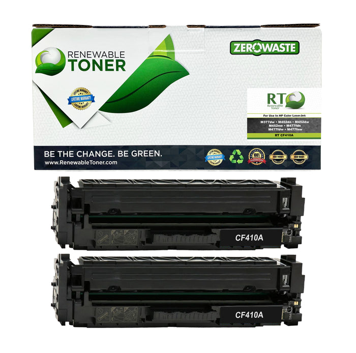 RT 410A Compatible HP CF410A Toner Cartridge (Black, 2-Pack)