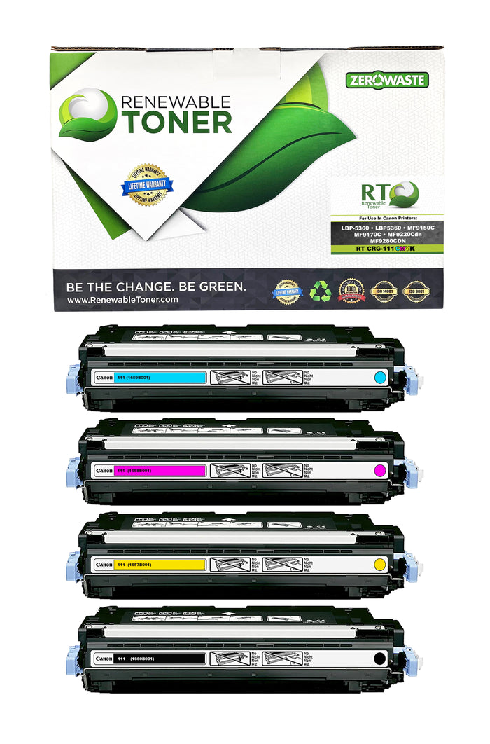 RT CRG-111 Compatible Canon 111 Toner Color Set (CMYK, 4-Pack)