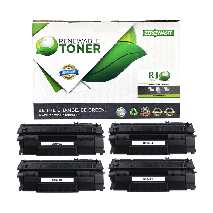 RT 49X Q5949X Compatible Toner Cartridge (High Yield, 4-Pack)