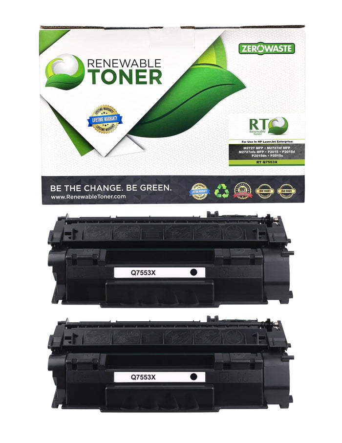 RT 53X Compatible HP Q7553X Toner Cartridge (High Yield, 2-Pack)
