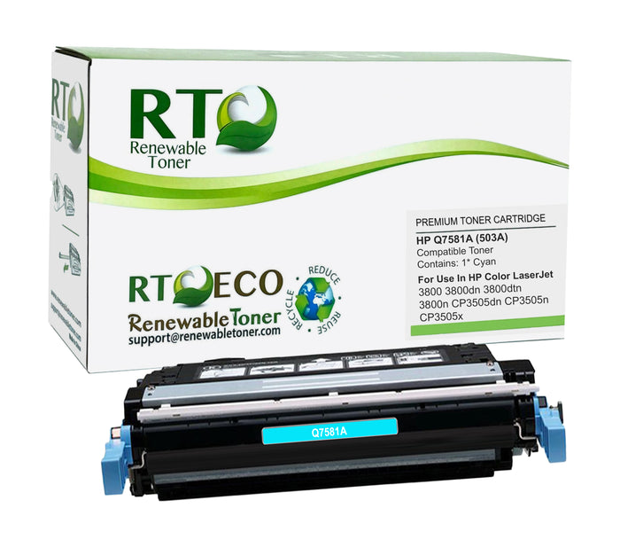 RT Compatible HP 503A Q7581A Toner Cartridge (Cyan)