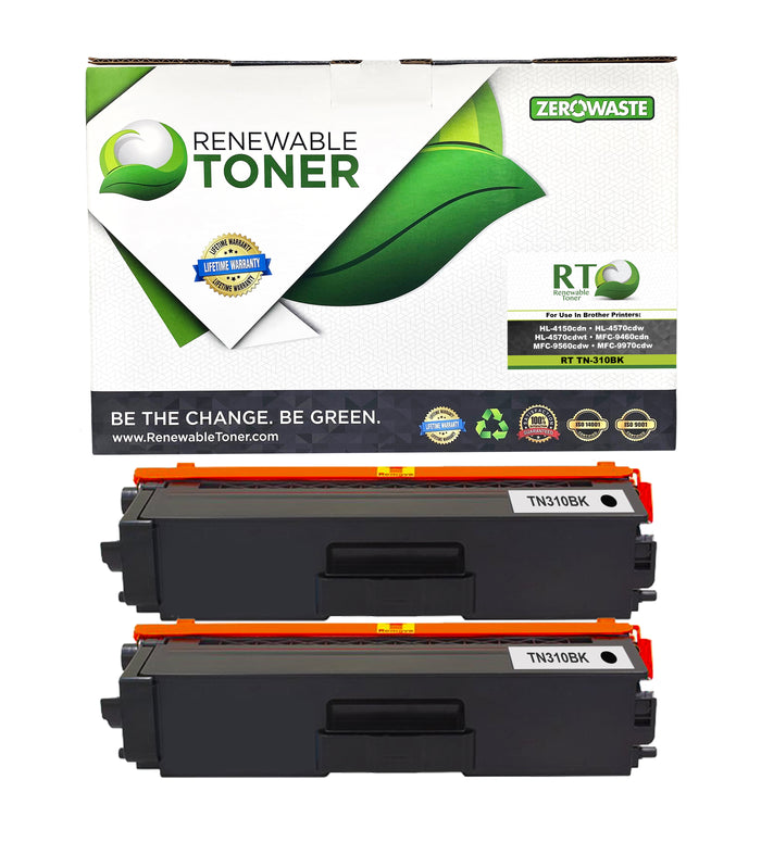 RT TN-310 Compatible Brother TN310BK Toner Cartridge (Black, 2-pack)