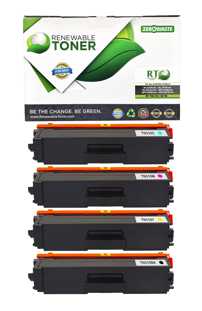RT TN310 Compatible Brother TN-310 Color Toner Set (CMYK, 4-pack)