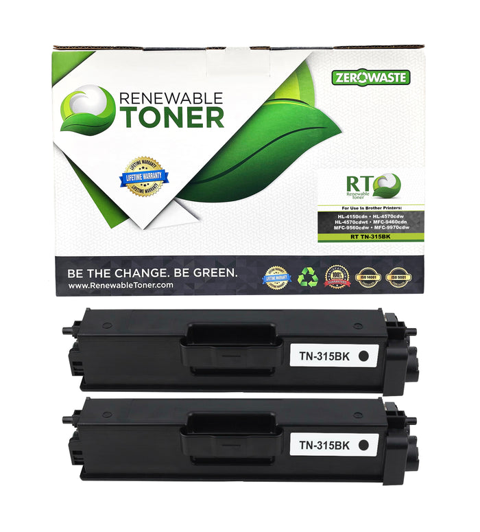 RT TN-315 Compatible Brother TN315BK Toner Cartridge (High Yield, 2-Pack)