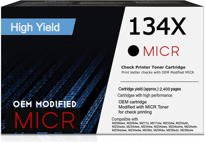 HP 134X OEM Modified MICR W1340X Genuine Toner Cartridge (High Yield)