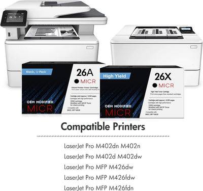 RT 26X OEM Modified HP CF226X MICR Toner Cartridge