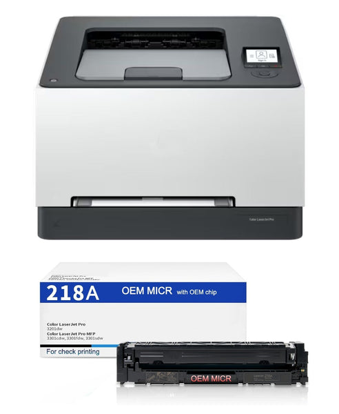 HP 3201DW MICR LaserJet Color Printer with 1 OEM 218A Modified