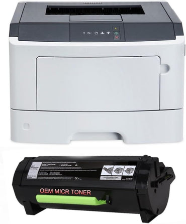 Lexmark MS330DN Check Printer with 1 OEM Modified 50F1000 MICR Toner Cartridge
