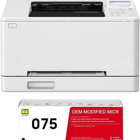 Canon imageCLASS LBP646cdw Check Printer with OEM Modified CRG 075 MICR Toner Cartridge