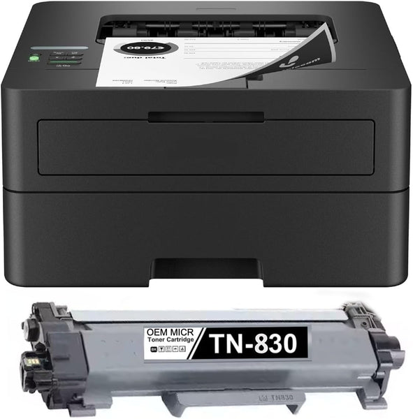 Brother HL-L2460DW Check Printer with OEM Modified TN830 MICR