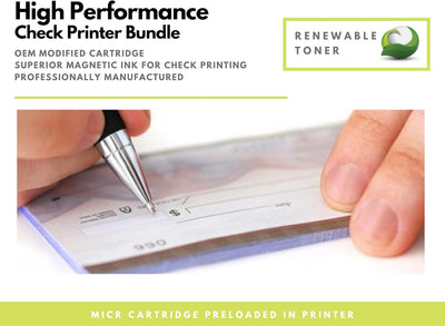 HP LaserJet M209D Check Printer with 134A OEM Modified W1340A MICR Toner Cartridge