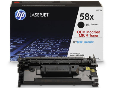 RT 58X OEM MICR Modified using a new original HP CF258X Toner Cartridge