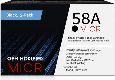 HP 58A OEM Modified CF258A MICR Toner Cartridge (2-Pack)
