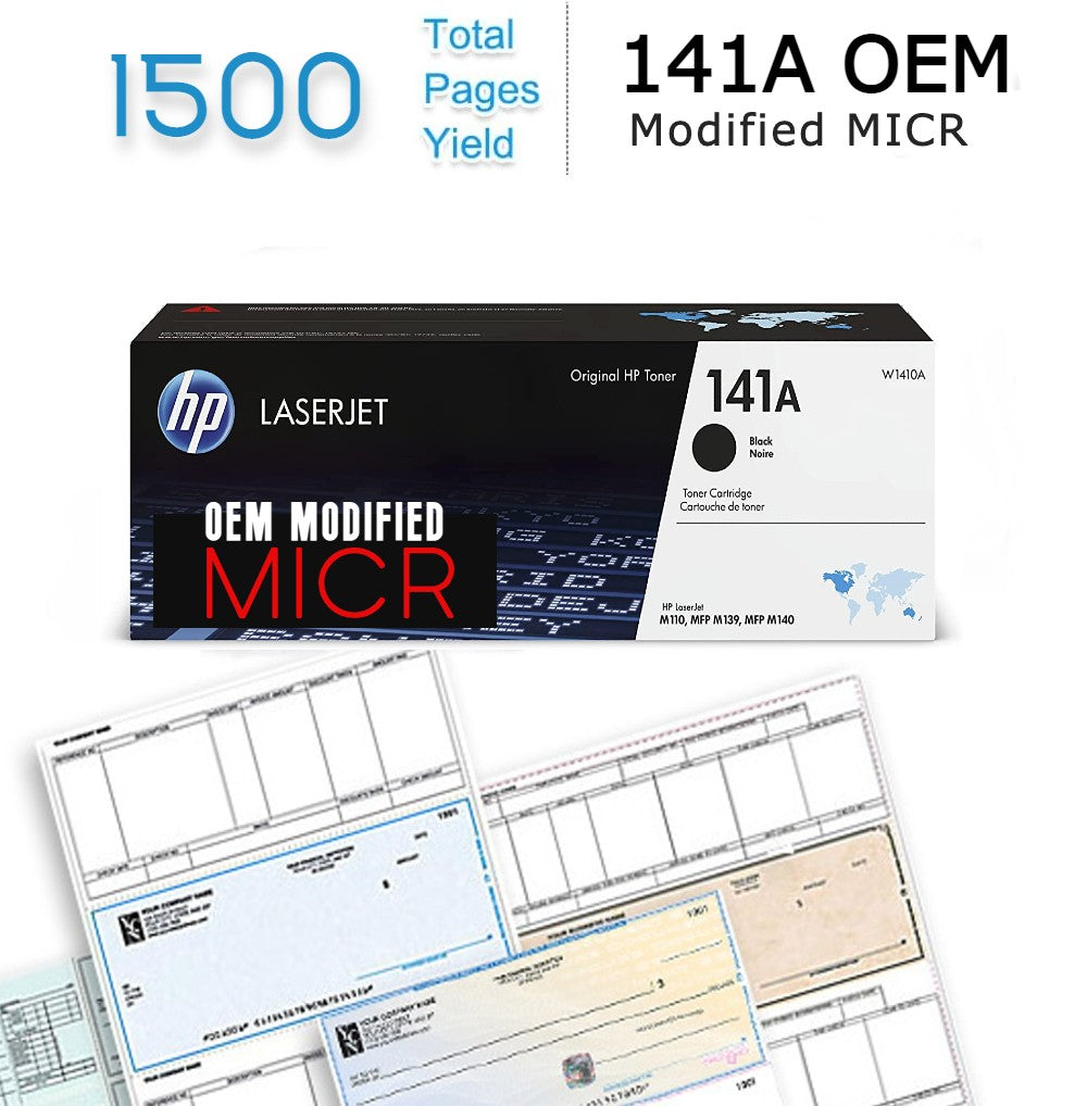 HP M140we LaserJet Check Printer Bundle with 1 OEM W1410A MICR Cartrid ...