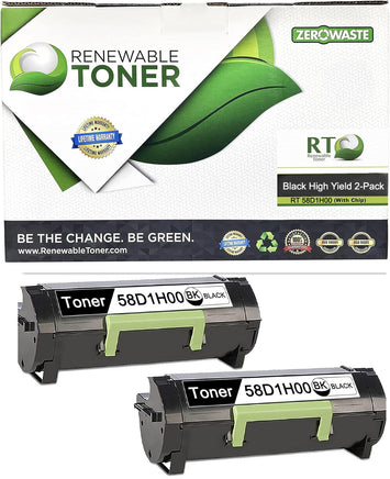 RT Compatible Lexmark 58D1H00 Toner Cartridge, High Yield (2-Pack)