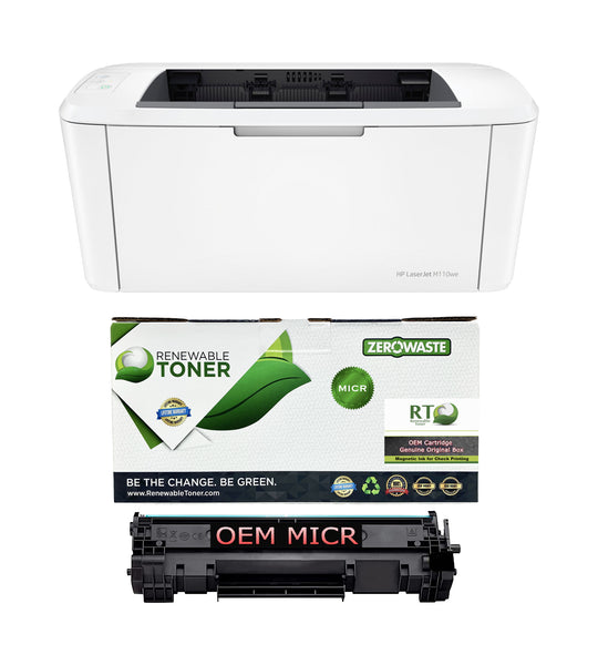 HP M110we LaserJet Check Printer Bundle with 1 RT W1410A MICR Toner Cartridge