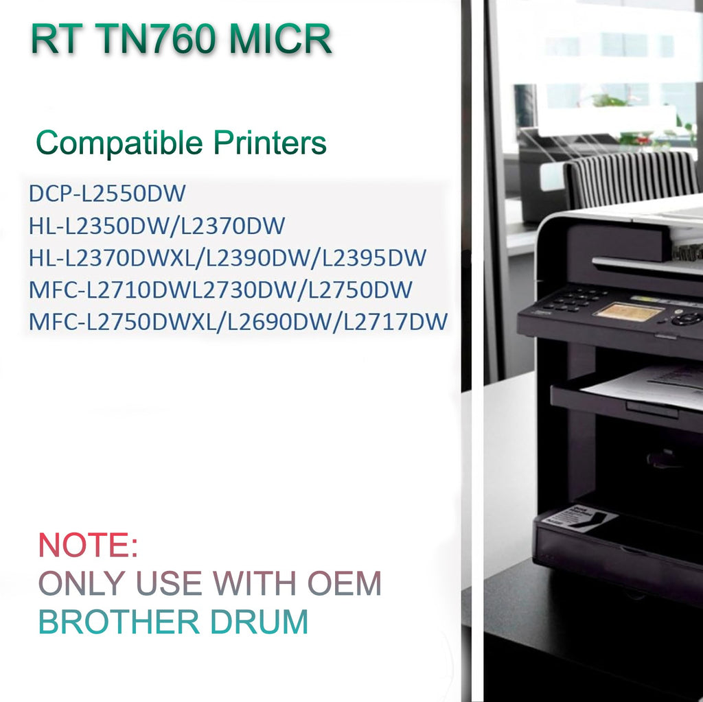 Brother TN-760 MICR Check Printer Cartridge | Renewable Toner