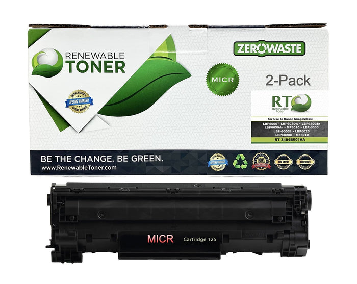 RT CRG 125 Compatible Canon 3484B001AA MICR Toner Cartridge (2-Pack)