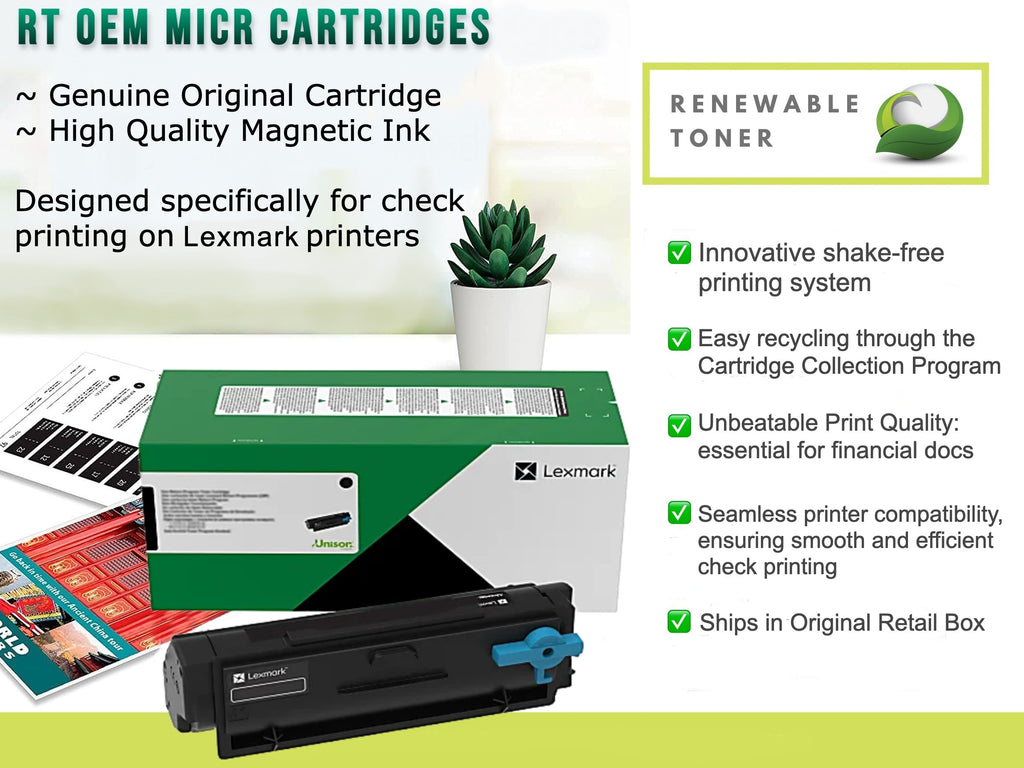 Lexmark 521H 52D1H00 MICR Toner Cartridge | Renewable Toner