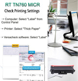 Brother TN760 OEM Modified MICR Brother TN-760 Cartridge (High Yield)