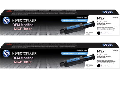HP 143A OEM Modified MICR W1143A Genuine Toner Cartridge (2-Pack)
