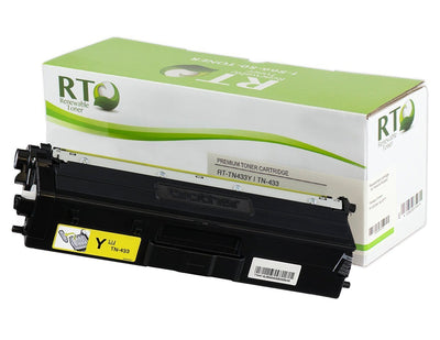 RT TN433 Compatible Brother TN-433Y Toner Cartridge (High Yield, Yellow)
