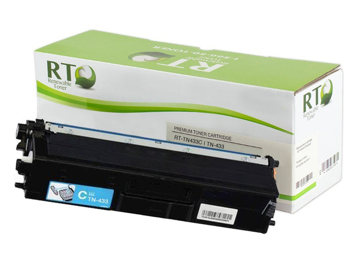 RT Compatible Toner Cartridge Replacement for Brother TN433 TN-433C High Yield (Cyan)