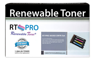 RT PRO Compatible 305A 305X Toner Set, High Yield (CMYK, 4-pack)
